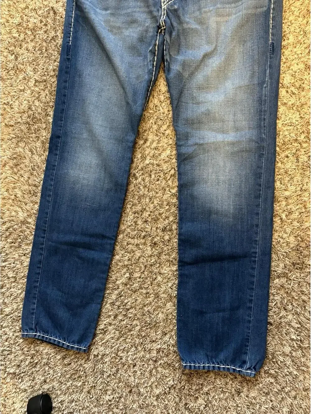 True Religion Geno Relaxed Slim Men's Size 36x33 Blue Jeans W Flap Super T